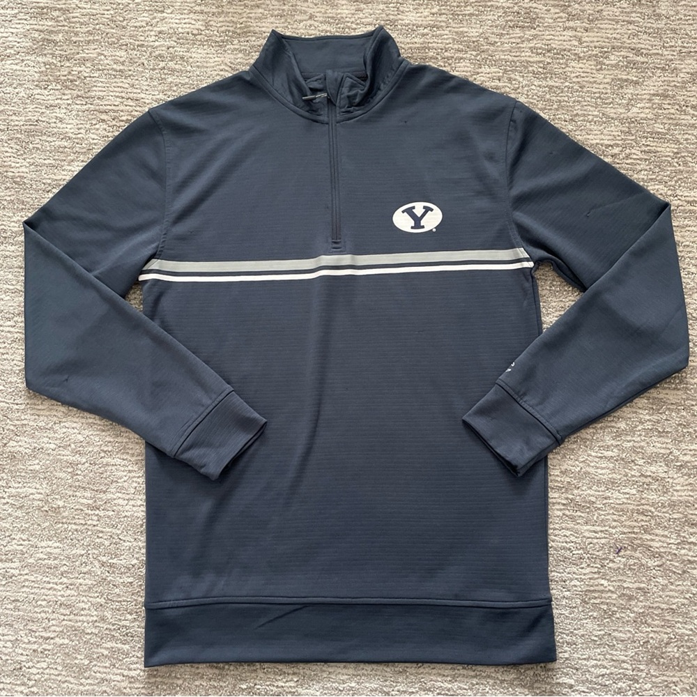 BYU Cougars Champion Pullover Mens S Blue 1/4 Zip Performance NCAA Long Sleeve